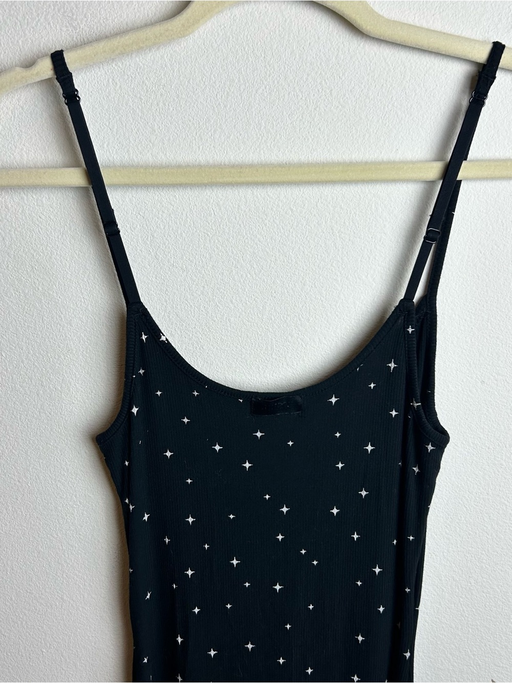 SKIMS Soft Lounge Rib Onyx Sparkle Star Slip Dress Sz L - Picture 11 of 13